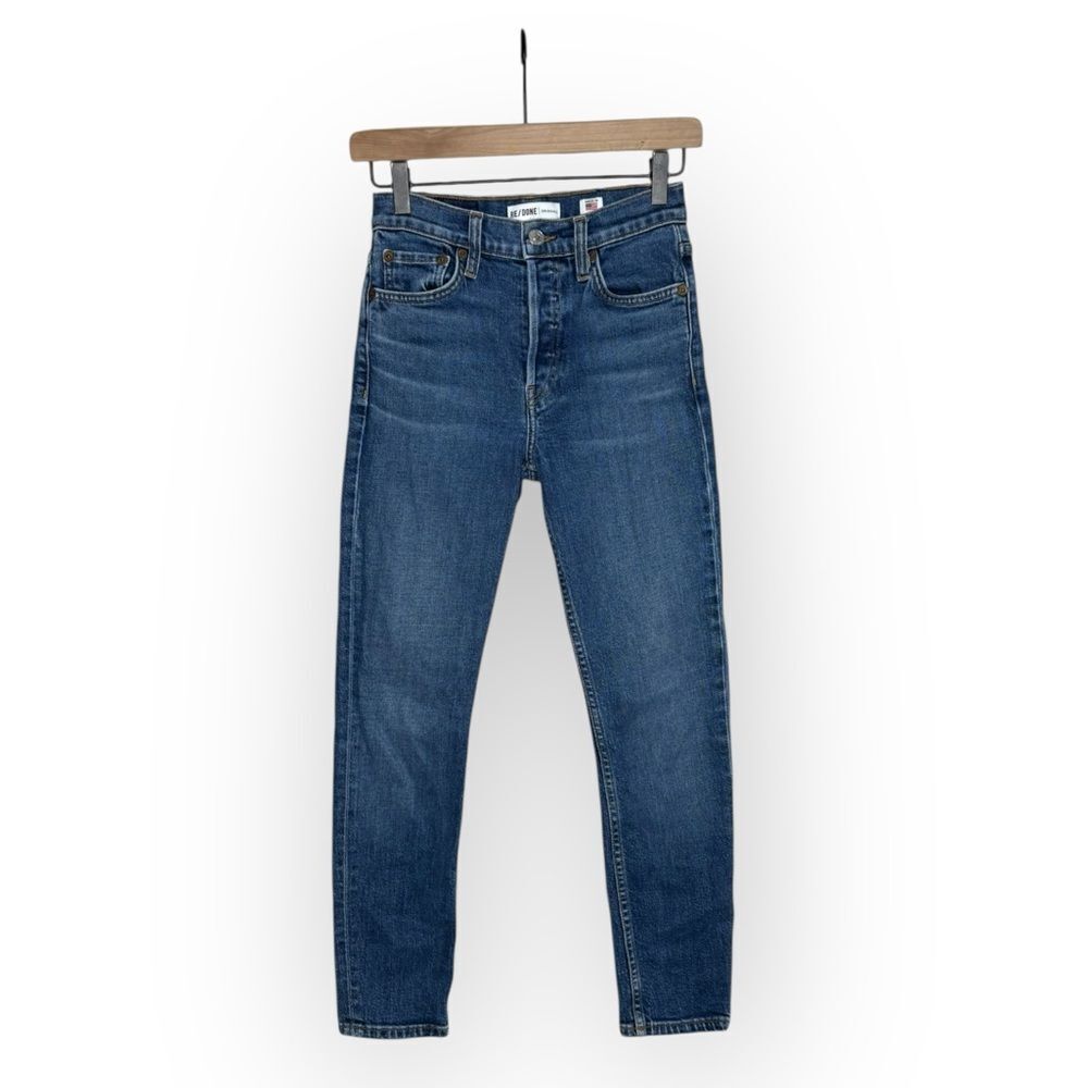 Re/Done High Rise Skinny Ankle Jeans with Button Fly Size 25